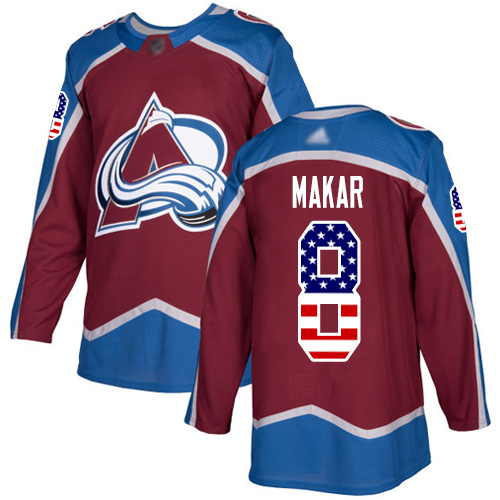 Adidas Colorado Avalanche #8 Cale Makar Burgundy Home Authentic USA Flag Stitched Youth NHL Jersey->youth nhl jersey->Youth Jersey